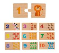 Math Counting Puzzle - 1-10 Wooden Game, Preschool Educational Manipulatives, Early Childhood Learning Activity, Award Winning Teaching Tool | Cognitive Skill Enhancement, Math Practice For Holiday
