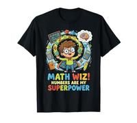 Math Day Wiz Numbers are My Superpower Number Day Boys T-Shirt