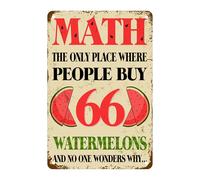 Math Decor The Only Place Where People Buy 66 Watermelons And No One Wonders Why... Metal Tin Sign Funny Joke For Home Office Man Cave Accessories Garage Bar Pub Wall Decor Sign 8" x 12"
