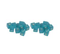 Math Dice Set Premium Plastic Engraved Plus Minus Sign Dices For Infant Education Mathematics Teaching 20pcs 16mm (Transparent Light Blue)