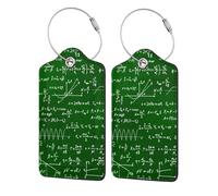 Math Equations Formulas,Luggage Tags Pu Leather Name Tag Travel Suitcase Identifier ID Tags Durable Luggage Label 2 pcs