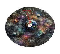 Math-Equations-Planets Plush Christmas Tree Skirt, Soft Flannel Christmas Tree Decoration With Red String Ties, Easy To Install Holiday Ornament For Xmas
