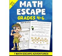 Math Escape Rooms for Kids Grades 4-6: Math puzzle books for kids, fun math workbook for kids 8-12, a fun multiplication workbook with math puzzles for kids aged 9-12, logic and math puzzles