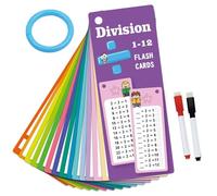 Math Facts Flash Cards, 15 Erasable Multi Math Flash Cards: Multiplication Division Flash Cards, Interactive Math Practice Tool for Kids and