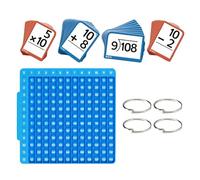 Math Flash Cards, 24.2x12x1.5cm Math Flash Cards With Visual Aids, Times Tables Flashs Card, Learning Games With Board, Card For Addition, Subtraction, Multiplication And Division, Ages 6-12
