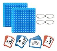 Math Flash Cards, Arithmetic Practice Set for Kid, Addition Subtraction Flash Cards with Silicone Multiplication Chart, Educational Toys with Board, Kindergarten Math Games (2pcs)