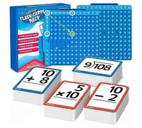Math Flash Cards + Math Board, Multiplication Flash Card Times Table Chart, Math Manipulatives Division, Addition, Subtraction Games Toys_bxs3 Blue...