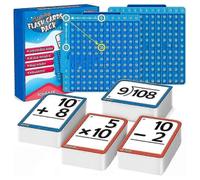Math Flash Cards + Math Board, Multiplication Flash Card Times Table Chart, Math Manipulatives Division, Addition, Subtraction Games Toys
