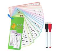 Math Flash Cards, Multiplication Playing Cards - 15 Flash Cards for Studying | Home Multiplication Learning Aids Cards with Dry Erase Pens Learn Manipulation