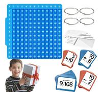 Math Flash Cards with Silicone Multiplication Chart & Instructional Cards - Waterproof Interactive Math Practice Kit for Home Classroom School