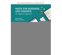 Math For Business And Finance: An Algebraic Approach ISE