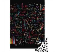 Math Formula Art 1000 Pieces Premium Cardboard Science Decor Family Jigsaw Puzzle Stress Relief Puzzle Birthday Gift Precision Cut Zero-gap Fit 70x50cm/1000pcs