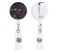 Math Formula Badge Reel Funny Plastic Retractable Badge Reel Lightweight Convenient Keychain Badges Clip for Nursing Student Teachers Office Worker