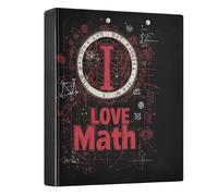 Math Formula Clockwork Crimson Blue 3 - Ring Binders with 1.57" Round Rings Fit 200 Sheets of 8.5x11 Inches Paper for Classroom School Home Office Meeting, 12.4x10.63x2.36 Inches