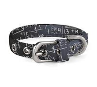 Math Formula Dog Collar with Metal Buckle Collar Handmade Traction Protective Sleeve for Small Medium Dogs Cats and Pets