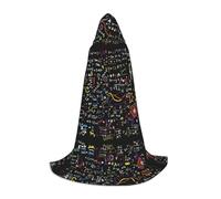Math Formula Hooded Cape For Teenagers, Unisex Cloak Robe Hooded Halloween Costume Satin Witches Vampire Cloak Fancy Dress Up Children