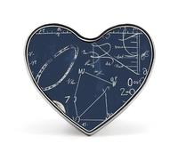 Math Formula Love Heart Badge Metal Pins Brooches Lapel Pins for Clothing Decoration