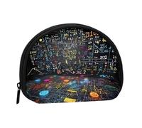 Math Formula Mini Zipper Coin Purse, Small Travel Organizer with All-Over Print, Durable Polyester Fabric, Compact Pouch for Coins,Keys