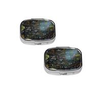 Math Formula Pill Box 2 Compartment Medicine Pill Case,Travel Pill Organizer, Small Metal Pill Case Portable Pill Box, Perfects Gift for Anyone in Need