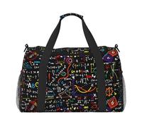 Math Formula Print Ample Space Travel Duffle Bag Stylish with Waterproof Zipper for Airplane Gym