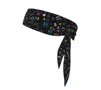 Math Formula Print Athletic Head Scarf, Sports Tie For Tennis, Cycling, Gym Adjustable Fit