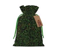 Math Formula Print Christmas Drawstring Gift Bags With Cards For Xmas Party Decorations Holiday