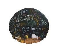 Math Formula -Print Extra Large Waterproof Shower Cap-Double Layer Protection For Long/Curly Hair