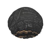 Math Formula -Print Extra Large Waterproof Shower Cap-Double Layer Protection For Long/Curly Hair - Reusable & Travel Friendly.