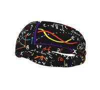 Math Formula Print Fashion Sports Sweatband Athletic Headband Stretchy Sweat Band for Running Yoga Gym Women Men