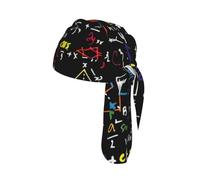 Math Formula Print Head Scarf Cycling Cap Under Helmet Breathable Quick Dry Tie Back Modern Fit Motorcycle Liner