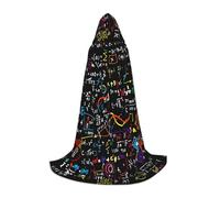 Math Formula Print Hooded Cloak Teens Kids Adults Halloween Gothic Variety Carnival Cosplay Costume