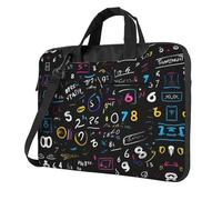Math Formula Print Laptop Bag, Padded Shoulder Strap, Simplifies Your Daily, Ideal For Business Trips, Black, 14 inch