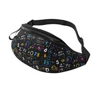 Math Formula Print Men Women Lightweight Adjustable Festivals Waist Pack Crossbody Bag Travel Running