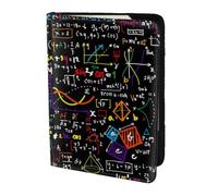 Math Formula Print Passport Holder for Travel,Wallet Case RFID Blocking Leather Card Slot Protector