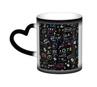 Math Formula Print Thermal Color Changing Mug, Ceramic Coffee Cup, Magic Mug for Home Office Cafe