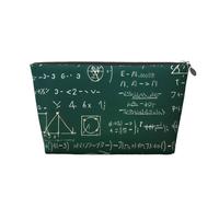 Math Formula Print Toiletry Bag - Travel Makeup Storage Bag, Cosmetic Bags, Pu Leather Waterproof Lightweight Make Up Pouch Organiser for Girls, Women, and Men