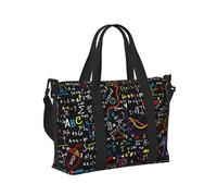 Math Formula Print Travel Hand Bag Portable Foldable Shoulder Tote Bags for Weekend Trip Gym Vacation
