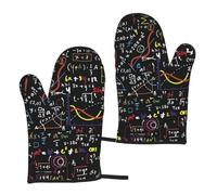 Math Formula Print Universal Fit Comfort Gloves Protection Heat Resistant Oven Kitchen Baking Grilling