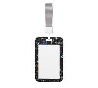 Math Formula Print Vertical Card Badge Holder, Dual-Slide Cover with Soft Lanyard, for Work/Events