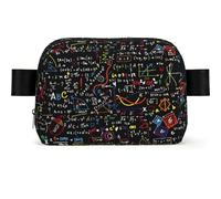 Math Formula Print Waterproof Sling Bag with Large Opening Side Bag Durable Waist Pack for Running Cycling Travel