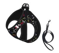 Math Formula Printing Puppy Summer Vest Harness With Reflective,Dog Accessories For Small Medium Large Dogs And Cats