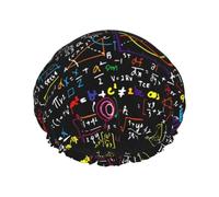 Math Formula Shower Cap - Full Print Design, Water-Resistant Polyester Fabric, Bathing Essential
