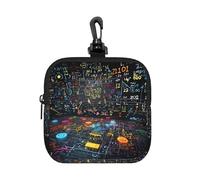 Math Formula Square Zipper Pouch with All-Over Print,Waterproof Rubber-Fabric, Lightweight Durable Small Organizer Bag for Coins, Cards, Keys