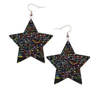 Math Formula Statement Earrings for Women, Star Drop Earrings, Elegant Dangle Jewelry for Formal Gatherings