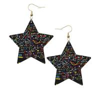 Math Formula Statement Earrings for Women, Star Drop Earrings, Elegant Dangle Jewelry for Formal Gatherings