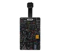 Math Formula Stylish Luggage Tag with Full-Print Design - Durable PVC Material, Personalizable Info Section