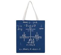 Math Formula Tote Bag, Aesthetic Canvas Tote Bag Reusable Grocery Shopping Bag for Women Men