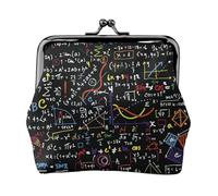 Math Formula Women's Leather Kiss-Lock Coin Purse,Double-Sided Full Print Pattern,Ultra-Fine Fiber Leather,Small Clutch Wallet for Cash,Cards,Coins