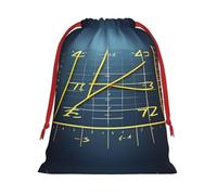 Math Formula Yellow Printing 11.8x15.8in Drawstring Gift Bag With Red Ribbon Closure For Halloween Xmas,For Adults Gifting