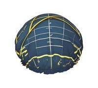 Math Formula Yellow Shower Cap For Women, Reusable Shower Cap, Waterproof Bath Cap For Women Long Hair